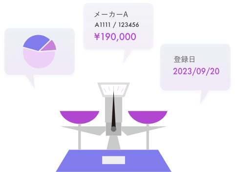 所有する機器を見える化、
大切な機器情報を一元管理